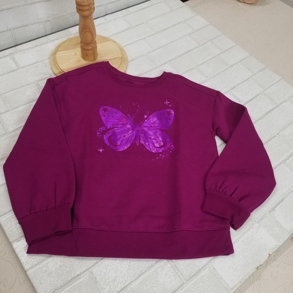Purple Butterfly Kids Sweatshirt - Picture 3 of 3